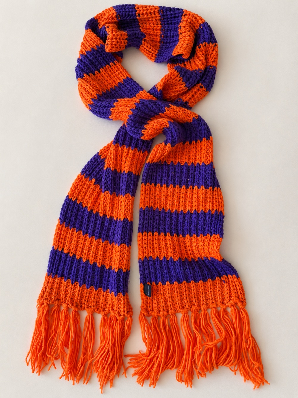 Orange Purple Chunky Knit Clemson Colors Game Day Scarf